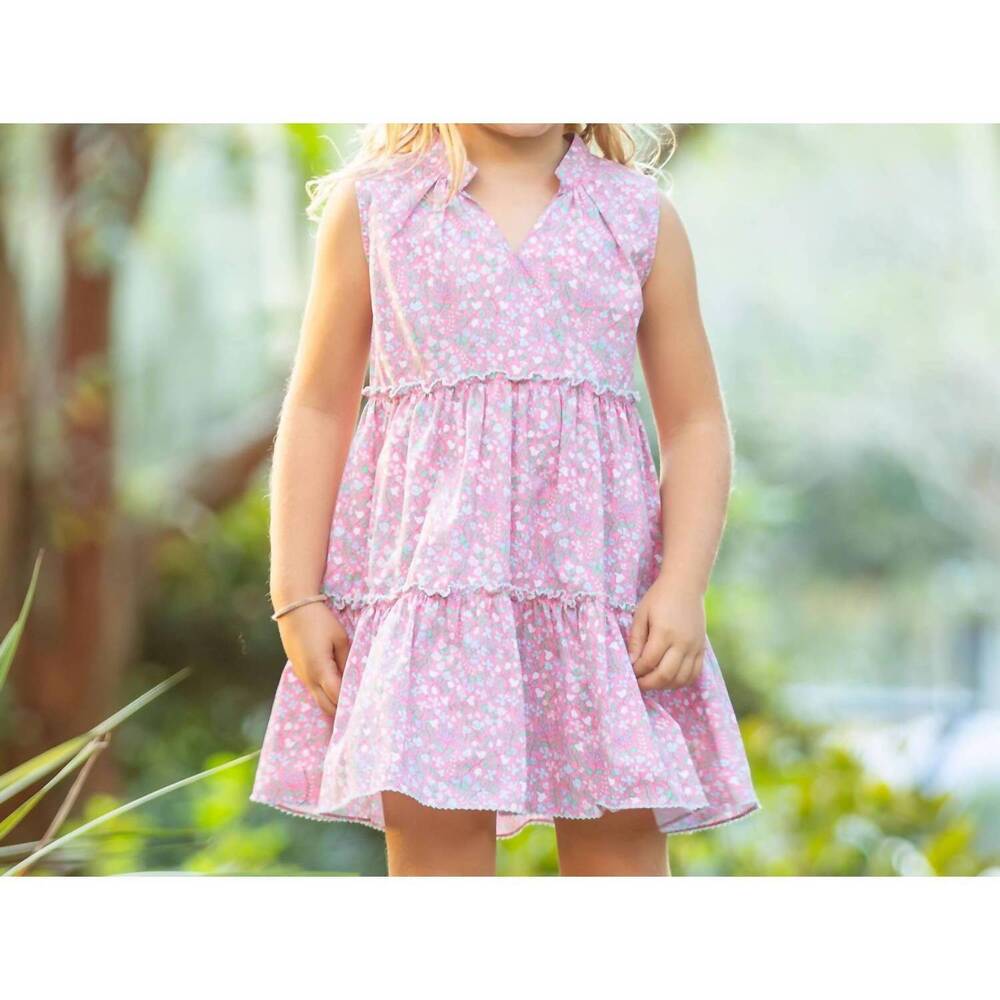 NEW SHRIMP AND GRITS KIDS girls sugar bloom tier dress in pink